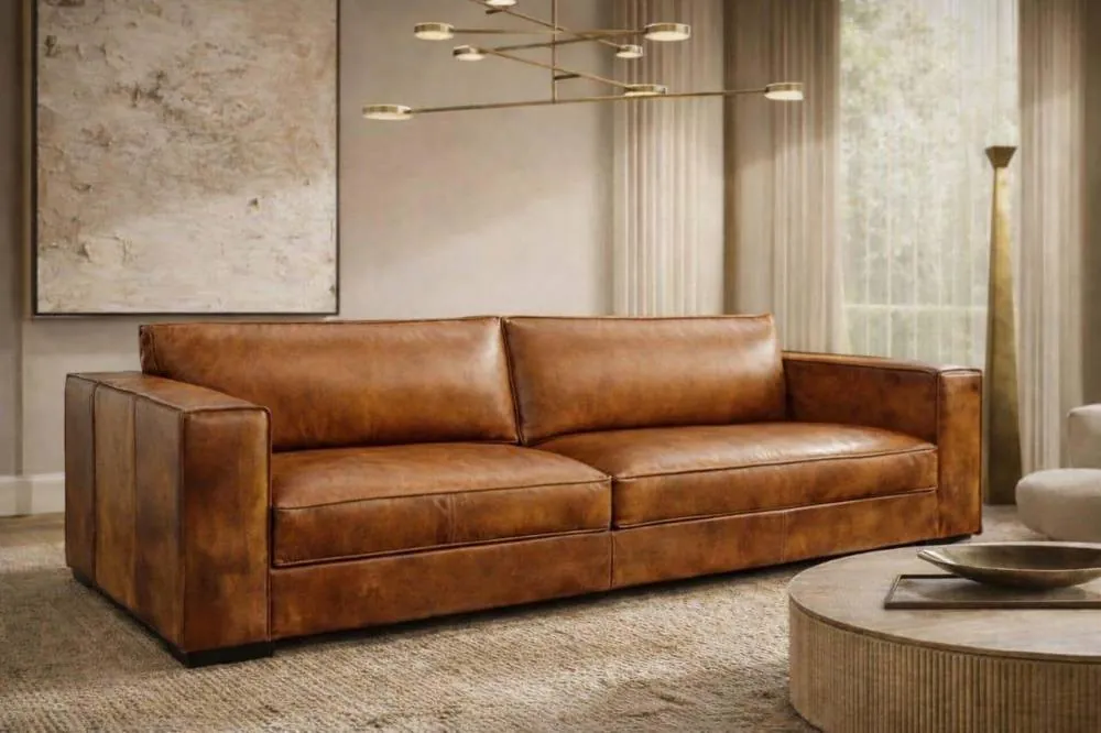 Leather sofa in a common lounge