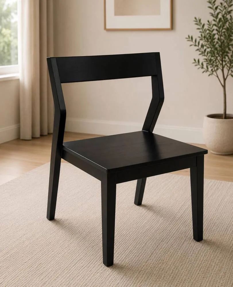 Black wood side chair